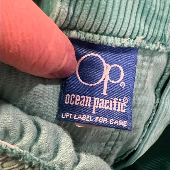 Vintage - OP Ocean Pacific, 32, Teal Corduroy Women Corduroy Shorts - Picture 5 of 7